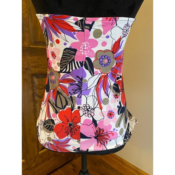 Womens Halter Swim Bikini Top with Ruching on sides & front Size 14 Pink - Picture 6 of 8